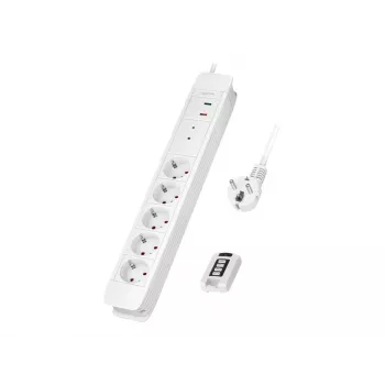 LogiLink LPS402 Power Extension 1.5m 5 AC Outlets Indoor White