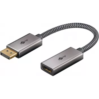Plus DisplayPort > HDMI Adapter Cable, 4K @ 60Hz (Grey, 20cm, 32 Gbit/s)