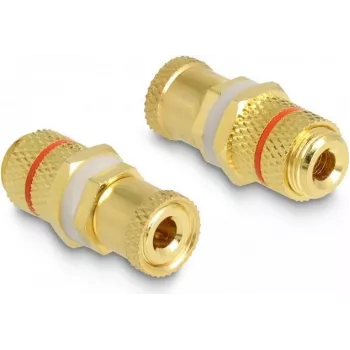 DeLOCK Audio Adapter binding post to binding post red ring 2 x female gold