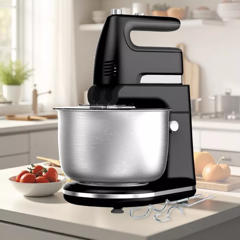 Stand mixer Maestro MR-553 with rotating stainless steel bowl, 600 W, black