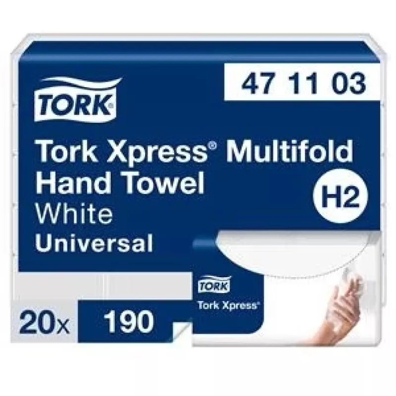Leaflet towel paper Tork Xpress Multifold Universal H2 2 layers, 23,4 x 21,3 cm (20 pcs)