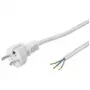 Wentronic Goobay Grounded Power Cable Heat-Resistant for custom assembly, 3 m, White,Silver, White-Silver - Type F (Type F, CEE 7/7) > loose cable ends (50504)