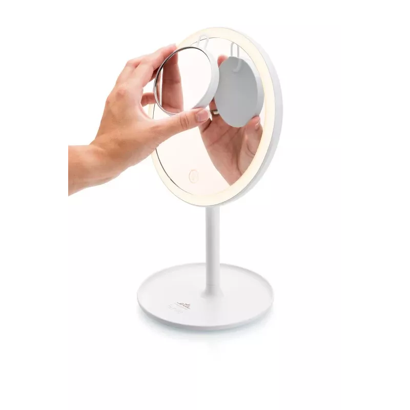 Freestanding LED Makeup Mirror ETA Fenité Round 20 cm, Touch Control, USB, Built-in LiPo Battery