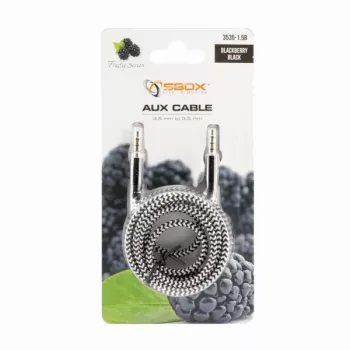 Sbox AUX Cable 3.5mm To 3.5mm Blackberry Black 3535-1.5B