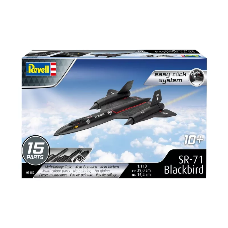 Revell 1/110 Scale Lockheed SR-71 Black Bird Easy Click Model Kit