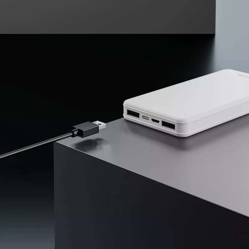 Power bank Extralink EPB-078W 10000 mAh White, USB-C, 10 W output, charges up to 2 devices