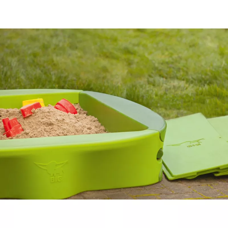 Sandbox Simba‑Dickie BIG 800056733, plastic, 1380×1380 mm, built‑in benches, green