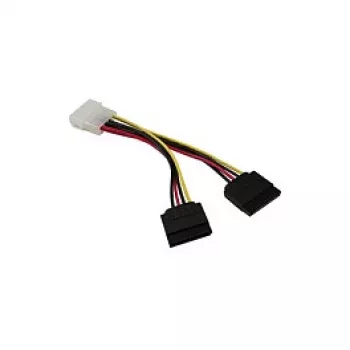 Synergy21 Cable SATA Power-Cable 4pin -> 2 x 15pin (straight) **