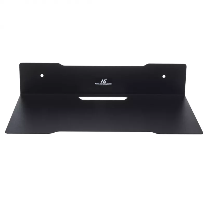 Wall shelf for decoder MACLEAN MC-122, steel, black, max load 5 kg, hole spacing 219 mm