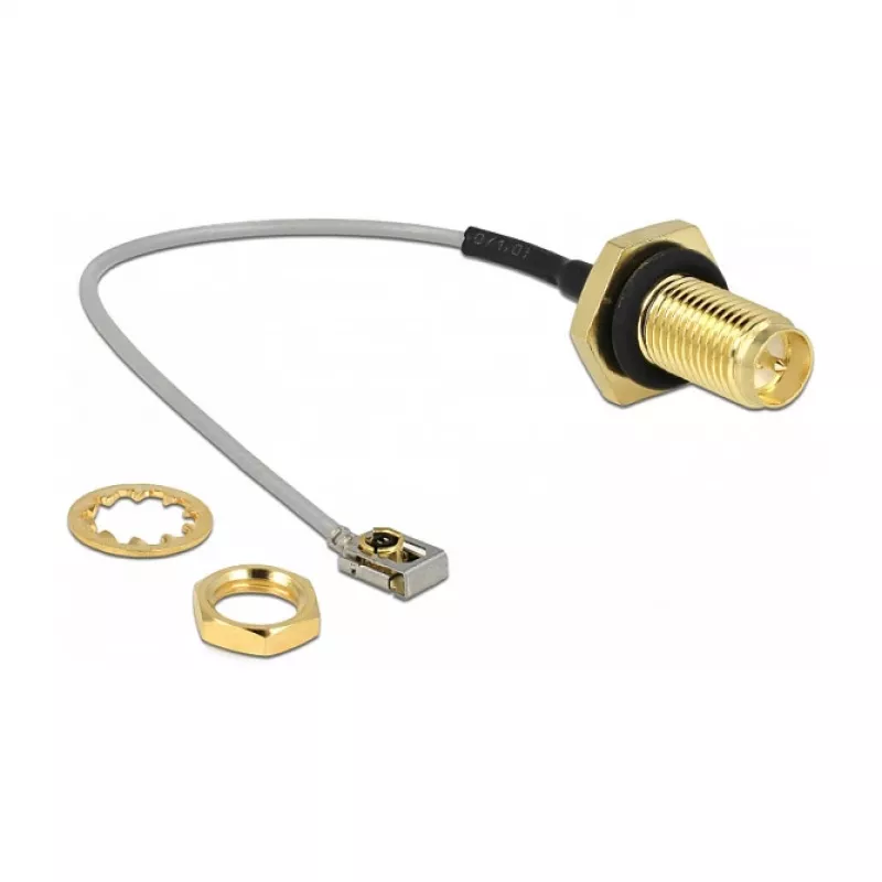 Coaxial Cable DeLOCK 89926 0.1m SMA MHF I LK Black Grey
