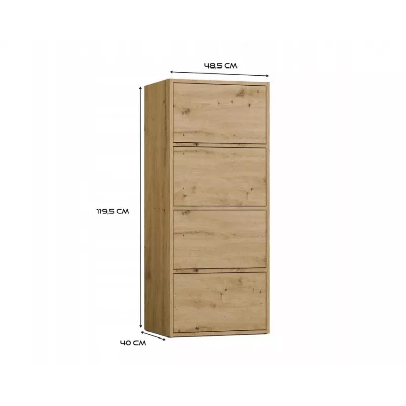 ALMA CHEST OF DRAWERS, ANTHRACITE/ARTISAN OAK