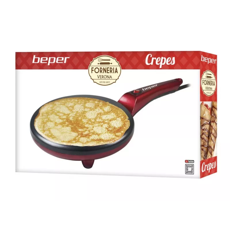 Crepe maker Beper BT.710Y - electric pancake maker, non-stick plate