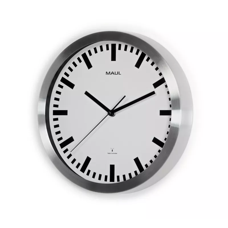 MAUL Wanduhr MAULpilot - AA - 1,5 V - Aluminium - White - Aluminium - Glas - 30 cm (9063308)