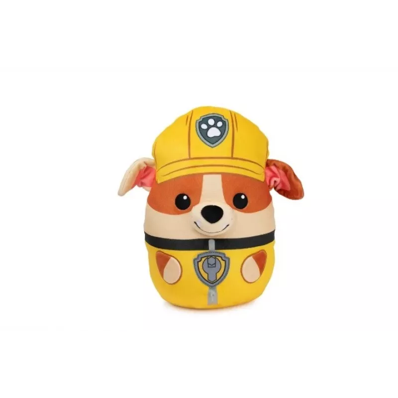 PAW Patrol Rubble Squish Plush, Official Toy from the Hit Cartoon, Squishy Stuffed Animal for Ages 1 and Up, 12”