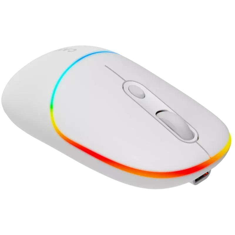 Canyon MW-22 CNS-CMSW22SW Mouse – 2 in 1 Bluetooth/2.4GHz – optical – 800/1200/1600DPI – 4 Buttons – RGB lighting – rechargeable – Snow White