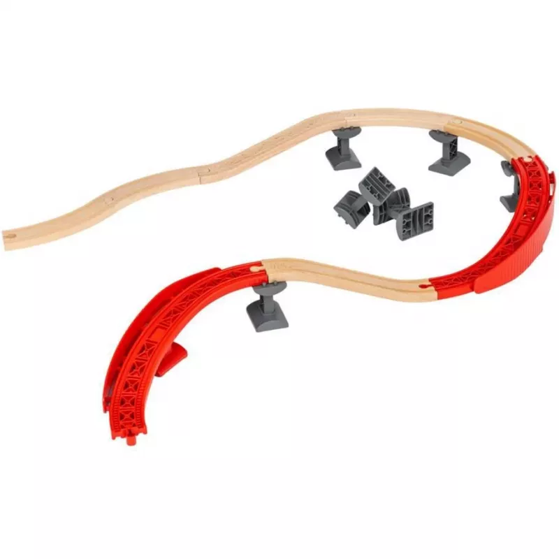 World track pack Berg and Tal, railway Wood/Red, 16-piece