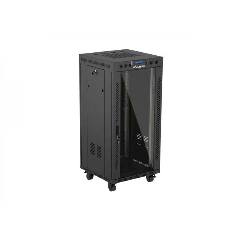 Freestanding rack cabinet LANBERG FF01-6624-12BL 24U 19 inch 600×600 mm, IP20, 1200 kg, black
