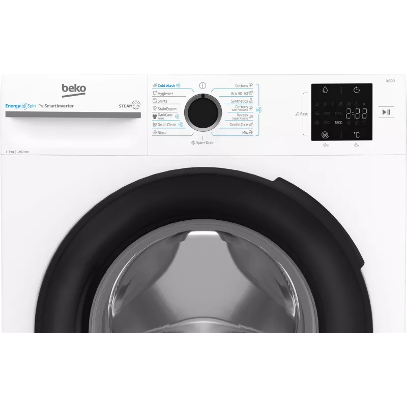 BEKO Washing machine BM3WFSU38413WB, 8 kg, Energy class A, 51.8 cm, 1400 rpm, Inverter motor