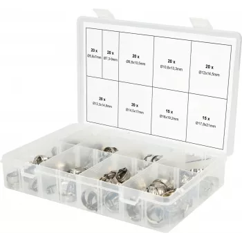 Hose clamps ks tools 970 — 170-piece 1-ear adjustable set, diameter 5.8–21 mm