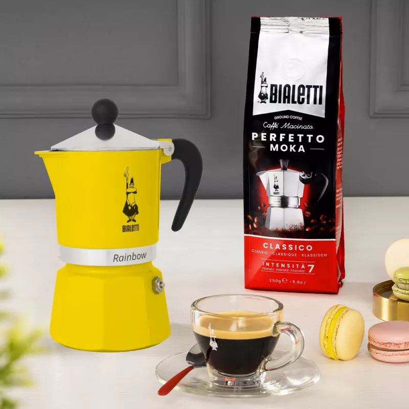 Moka pot Bialetti Rainbow Black Yellow