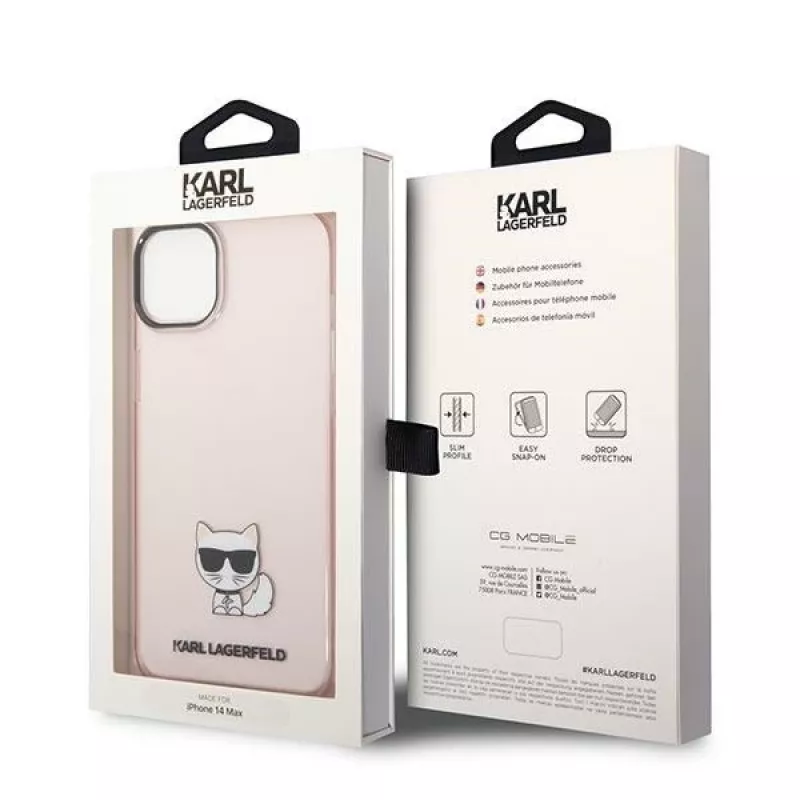 Karl Lagerfeld KLHCP14MCTRI Iphone 14 Plus / 15 Plus 6.7 Hardcase Pink / Pink Transparent Choupette Body