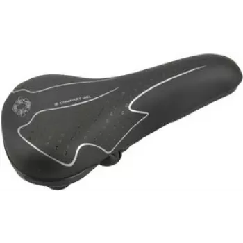Bicycle Saddle FISCHER Trekking 85652 with Elastomer Suspension, Black/White