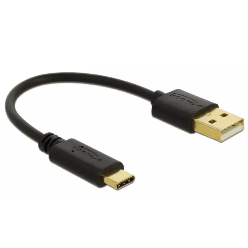 DeLOCK USB Charging Cable Type-A to USB Type-C 15 cm Black