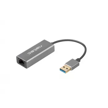 USB hub NATEC Cricket USB 3.2 Gen 1 Type-A with RJ-45 Ethernet 1000 Mbit/s, aluminium housing, black