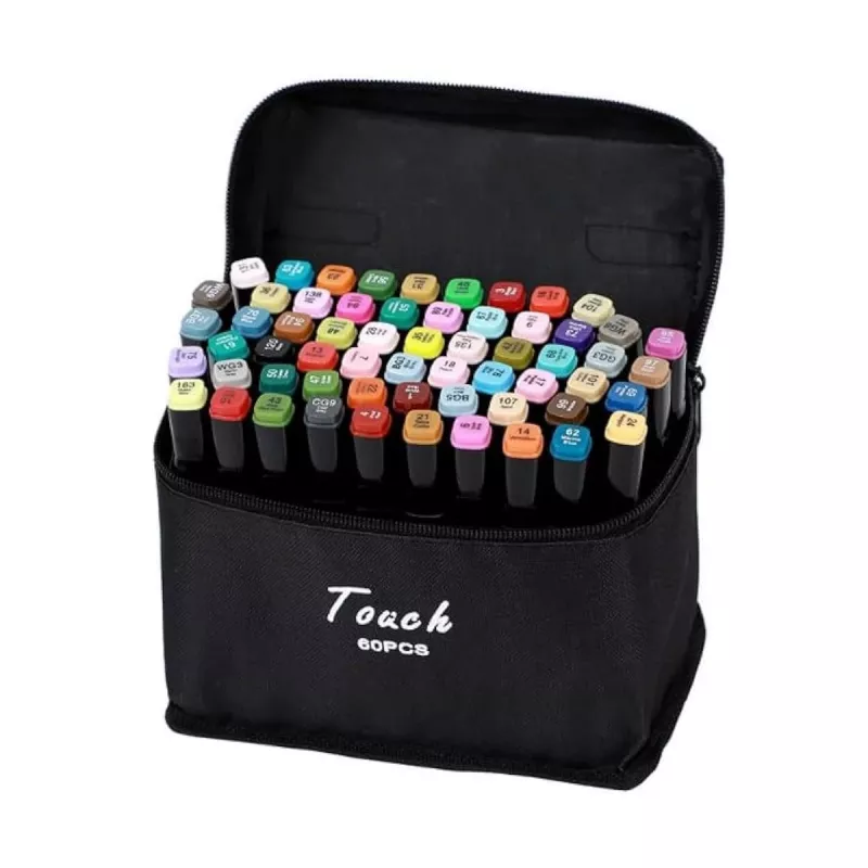 Extralink alcohol marker set, 60 colors, double tips