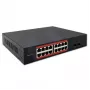 Network switch QOLTEC 52364 — Gigabit Ethernet PoE 16xRJ45, 2xSFP