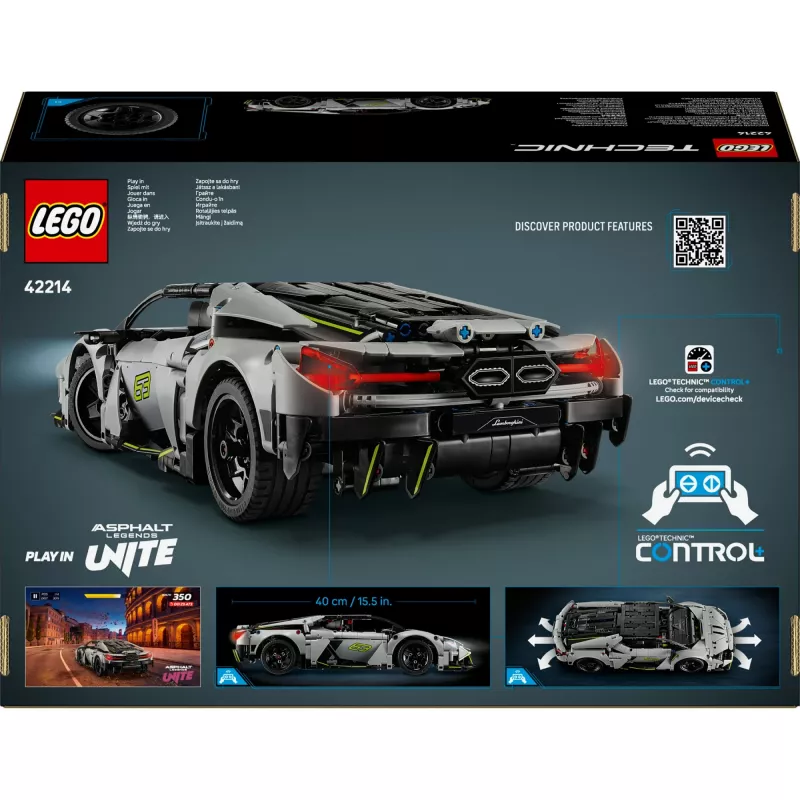 LEGO Technic Supercar Lamborghini Revuelto 42214 — 1:10 scale detailed model kit, 1,135 pieces