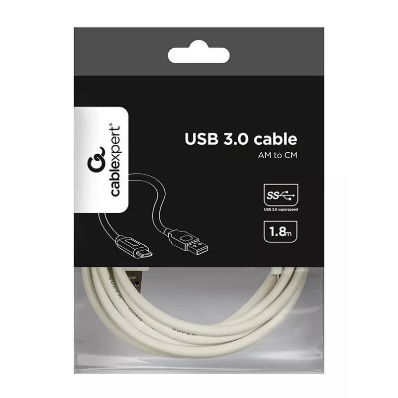 Gembird CCP-USB3-AMCM-6-W USB cable USB 3.2 Gen 1 (3.1 Gen 1) 1.8 m USB A USB C White