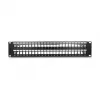 DeLOCK 19 inch Keystone Patch Panel 48 port with strain reliefs 2U black