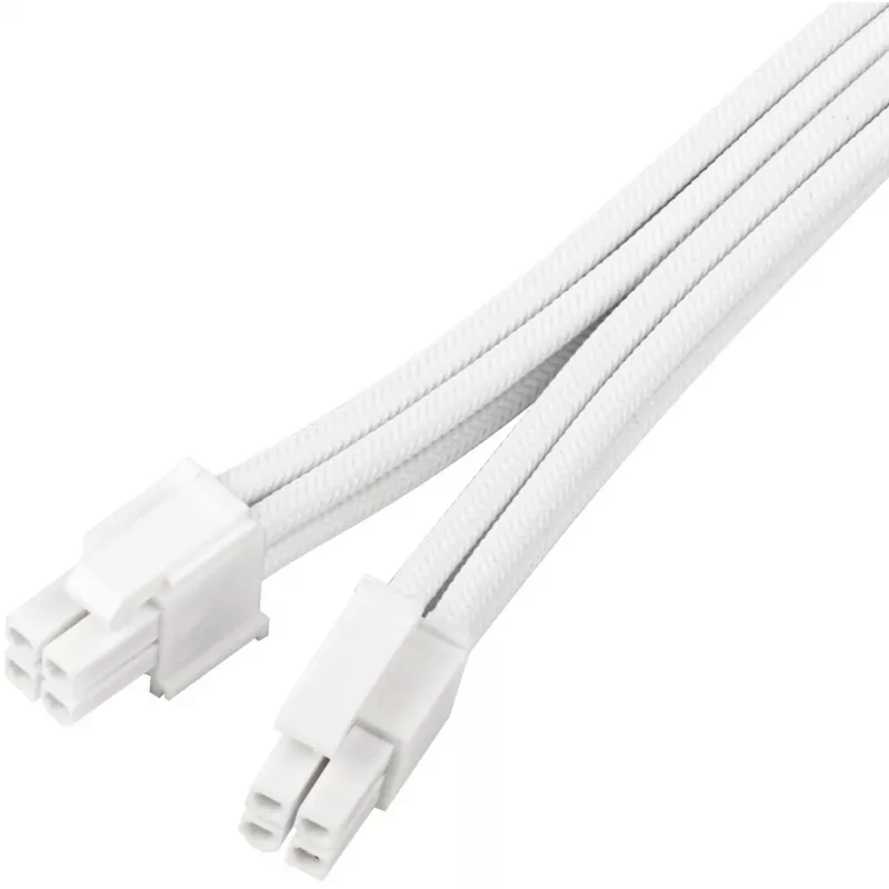 Power supply extension cable SILVERSTONE EPS 12V 8‑pin (30 cm) white SST-PP07E-EPS8W-V2