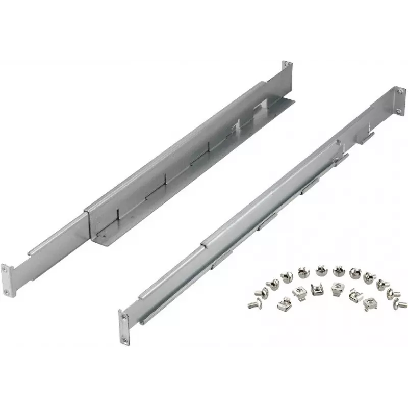 Rack rail kit PowerWalker 10120531 — silver, width 550 mm, height 140 mm, depth 70 mm, supports rack depth 78–120 cm, weight 3.1 kg