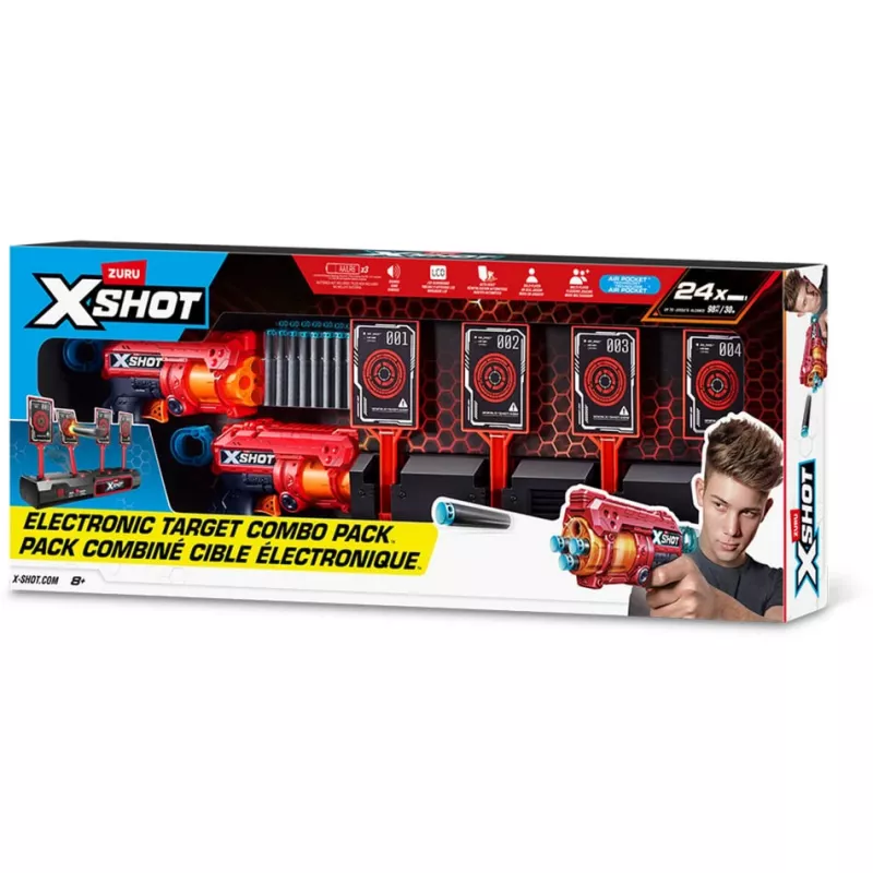 XSHOT Interaktive Zielscheibe & Fury 4 2-Pack, Dartblaster