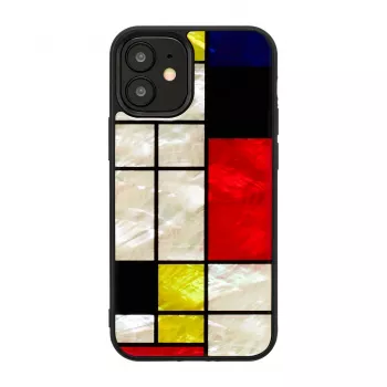 Protective case iKins for Apple iPhone 12 mini — black Mondrian design