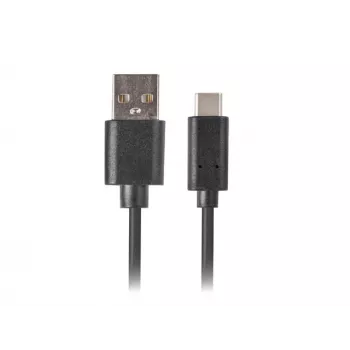 USB 2.0 cable LANBERG CA-USBO-20CU-0010-BK — USB A to USB C, 1 m, black, 480 Mbit/s