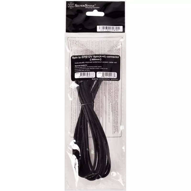 Cable EPS12V 8pin(4+4) Silverstone SST-PP07-EPS8B 0.3m