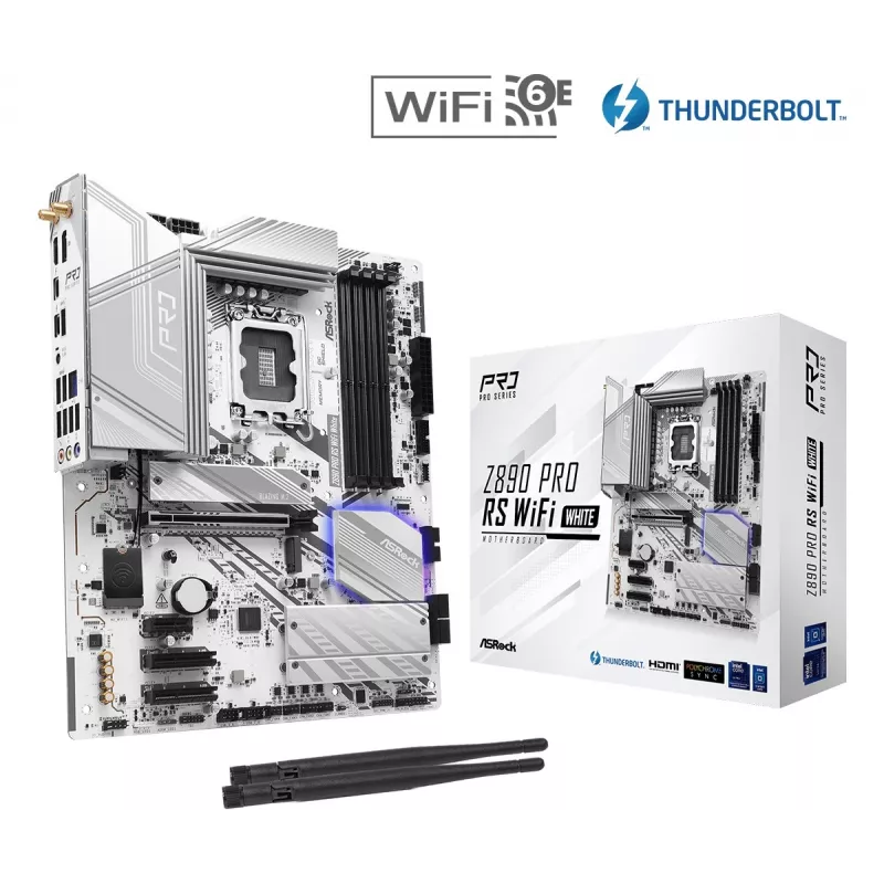 Motherboard ASRock Z890 Pro RS WiFi White Intel Z890 LGA 1851 ATX