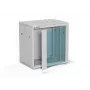 Wall-mount 19 inch cabinet Alantec 12U 600x450 mm, single glass door, removable full rear and side panels, lockable, 4 mounting rails, gray, flat pack