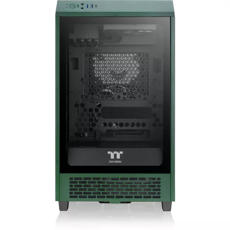 The Tower 200 , Tower-Enclosure Dark Green, Tempered Glass