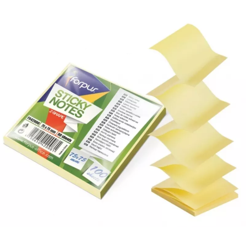Self-adhesive Note Paper Square Forpus FO42000 Yellow 100 sheets