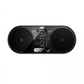 Baseus 2In1 20W Digital Led Display Headphones Black Wireless Charging