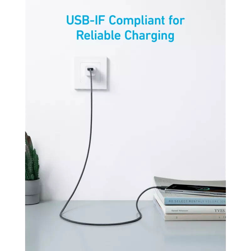Anker Innovations 322 USB-A to USB-C Cable Nylon 1.8M Black - Cable - Digital/Data