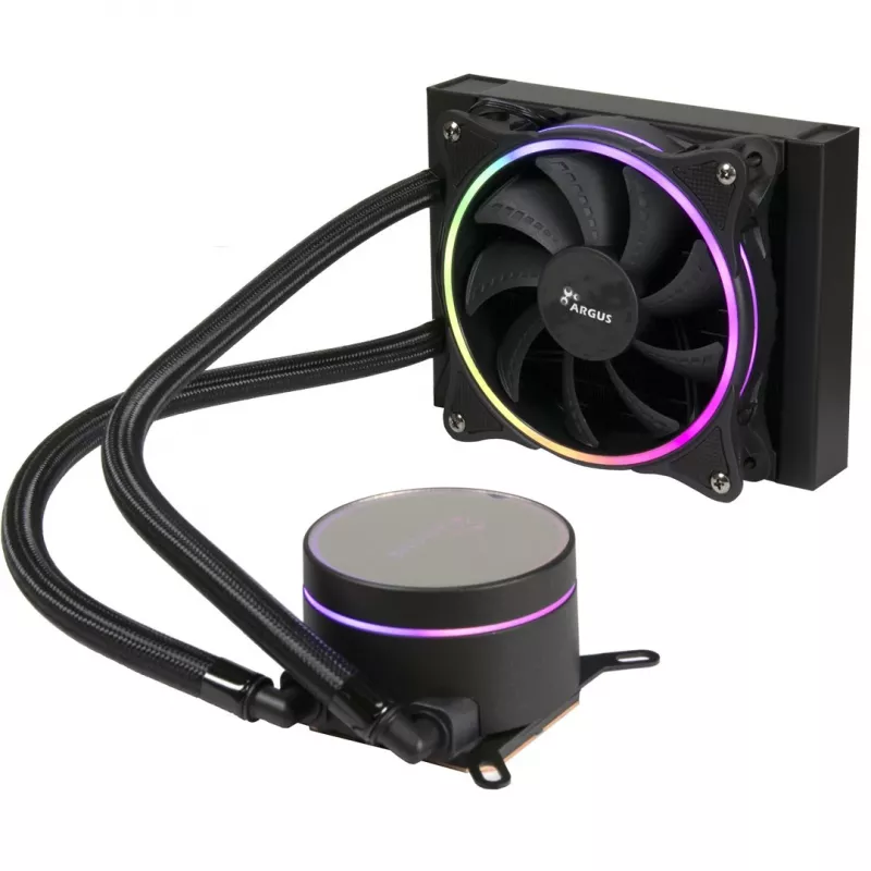 All-in-one liquid cooler Inter-Tech LC-120 RGB 12 cm Black