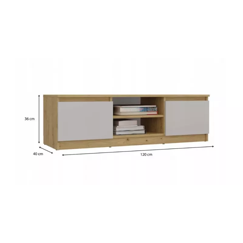 MALWA 120 TV cabinet, artisan oak/cashmere