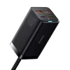 Baseus GaN3 Pro CCGP000101 Desktop Charger 100W, 2x USB-C + 2x USB-A, PD 3.0, QC 4.0+, 1.5 m cable, Black
