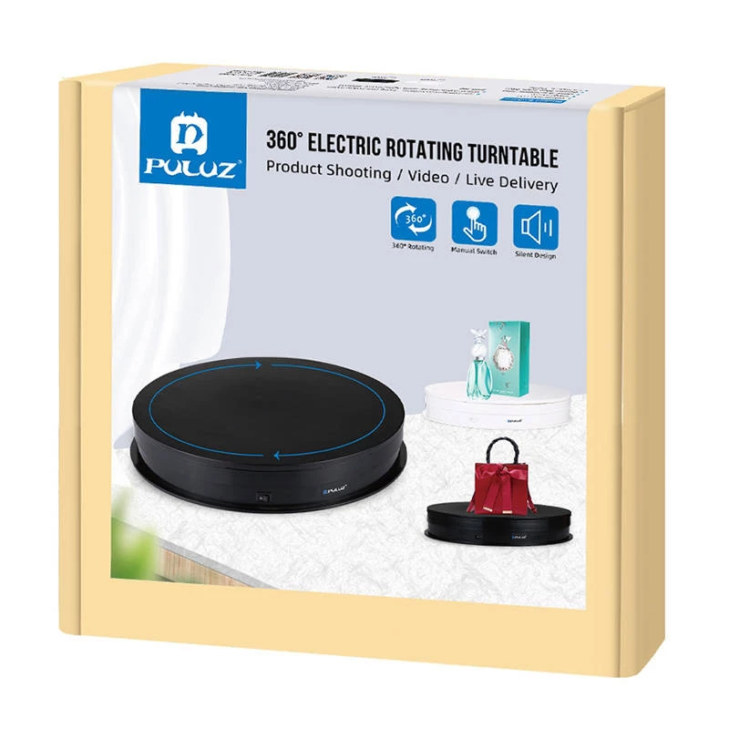 Puluz Electric Rotating Turntable PU3049B 30 cm USB Black — motorized display turntable