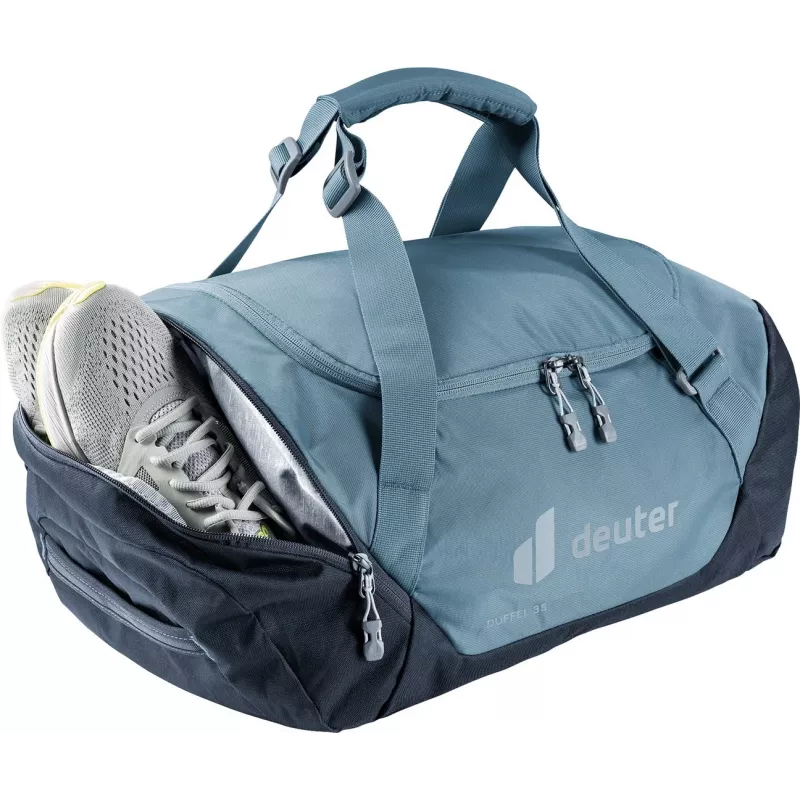 Duffel bag DEUTER Duffel 35 atlantic-ink — 35 L capacity, waterproof base, carry handles
